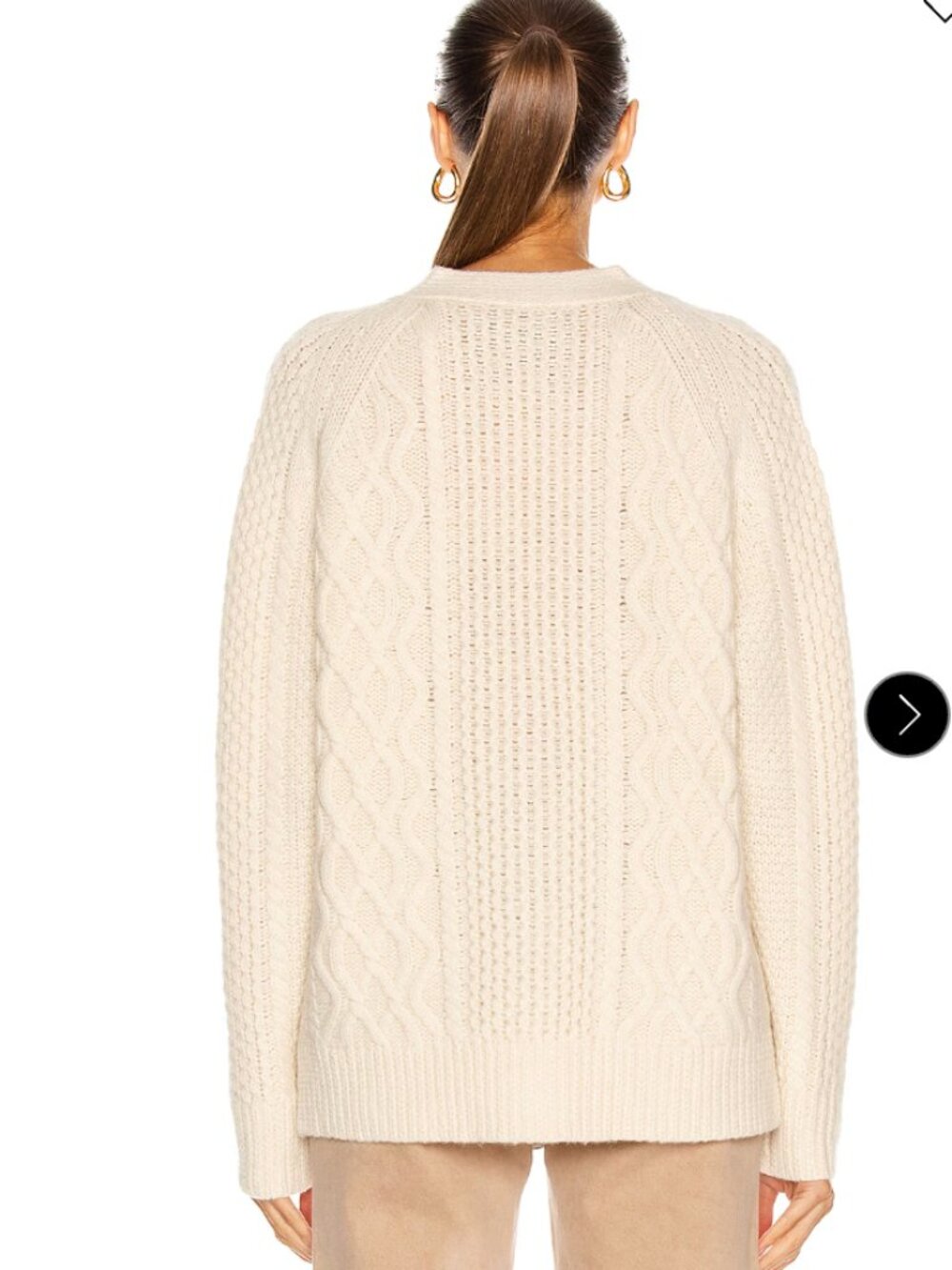 RE/DONE 50s Fisherman Cardigan Ivory Size Small - Picture 13 of 14